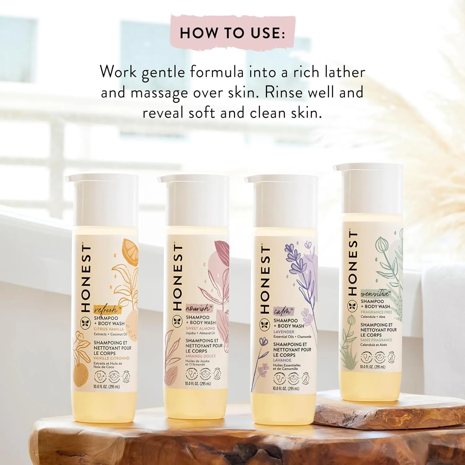 The Honest Company 2-in-1 Cleansing Shampoo   Body Wash | Gentle for Baby | Naturally Derived, Tear-free, Hypoallergenic | Citrus Vanilla Refresh, 18 fl oz
