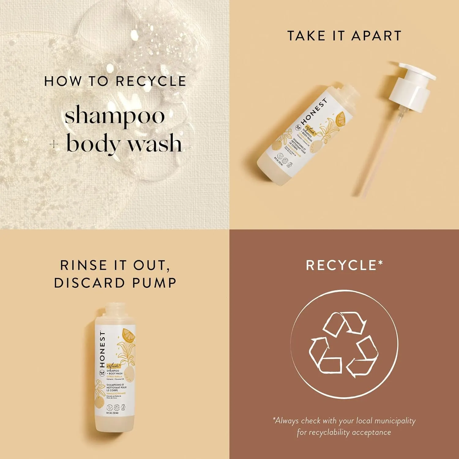 The Honest Company 2-in-1 Cleansing Shampoo   Body Wash | Gentle for Baby | Naturally Derived, Tear-free, Hypoallergenic | Citrus Vanilla Refresh, 18 fl oz