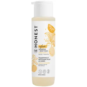The Honest Company 2-in-1 Cleansing Shampoo   Body Wash | Gentle for Baby | Naturally Derived, Tear-free, Hypoallergenic | Citrus Vanilla Refresh, 18 fl oz