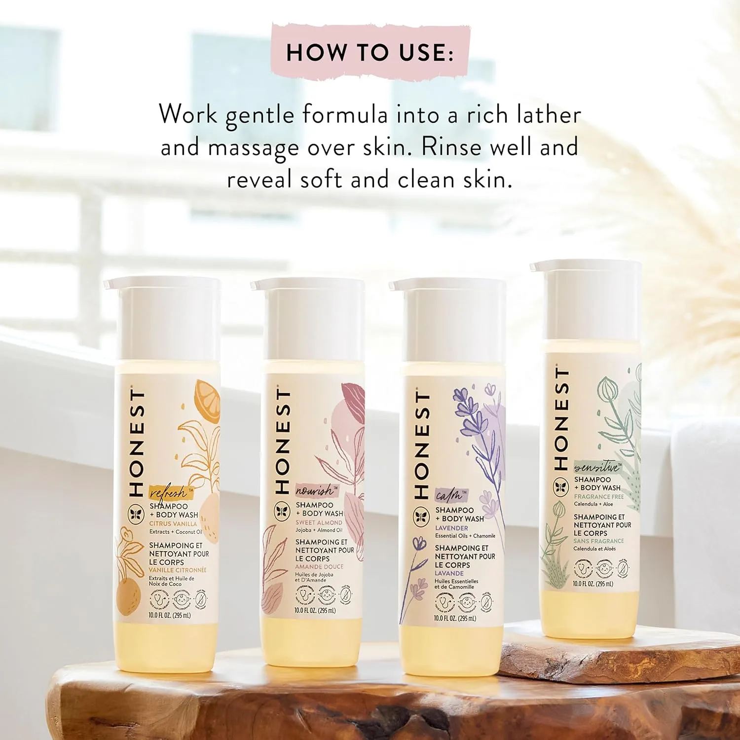 The Honest Company 2-in-1 Cleansing Shampoo   Body Wash | Gentle for Baby | Naturally Derived, Tear-free, Hypoallergenic | Lavender Calm, 10 fl oz