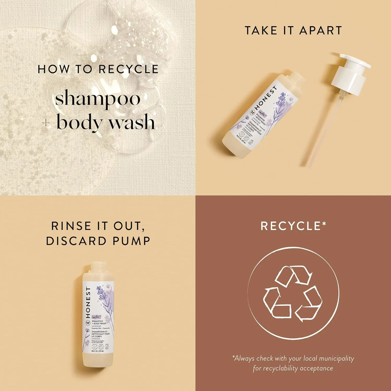 The Honest Company 2-in-1 Cleansing Shampoo   Body Wash | Gentle for Baby | Naturally Derived, Tear-free, Hypoallergenic | Lavender Calm, 18 fl oz