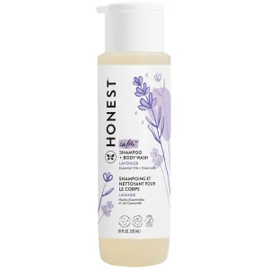 The Honest Company 2-in-1 Cleansing Shampoo   Body Wash | Gentle for Baby | Naturally Derived, Tear-free, Hypoallergenic | Lavender Calm, 18 fl oz