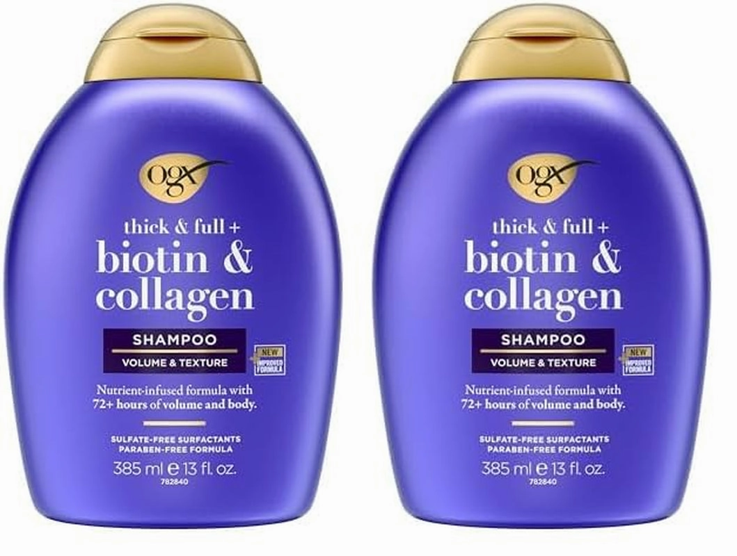 Thick & Full   Biotin & Collagen Volumizing Shampoo, Nutrient-Infused Hair Shampoo with Vitamin B7 Biotin Gives Hair Volume & Body for 72  Hours, Sulfate-Free Surfactants, 13 Fl. Oz