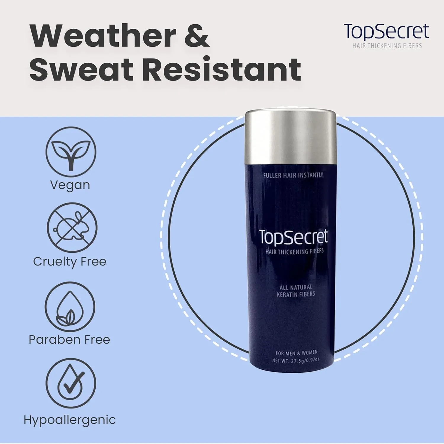 Top Secret Hair Thickening Building Fibers Refills - Undetectable & Natural Hair Filler - for Men & Women - Instantly Fill In Fine Thinning Hair - Weather & Sweat Resistant (Light Blonde, Travel)