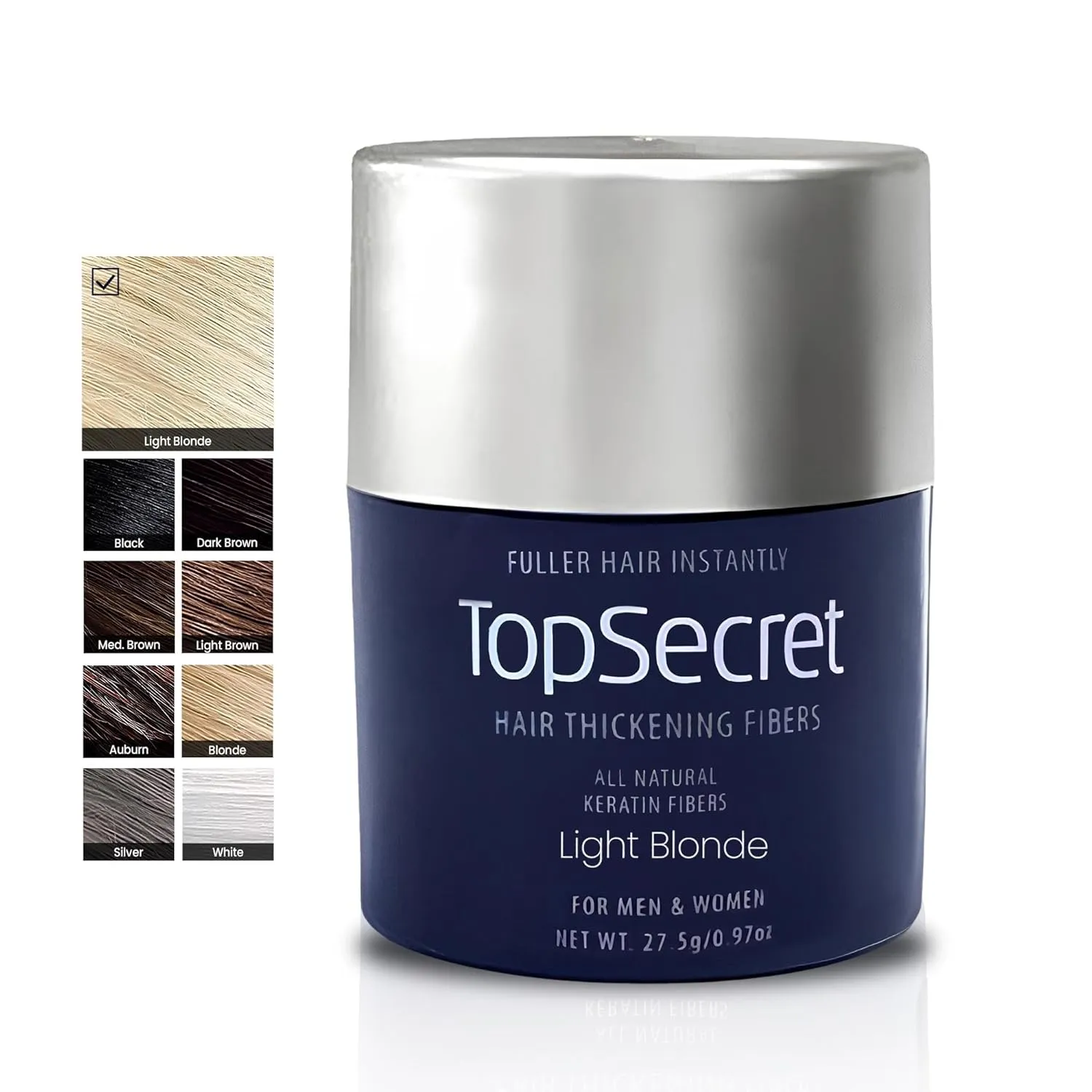 Top Secret Hair Thickening Building Fibers Refills - Undetectable & Natural Hair Filler - for Men & Women - Instantly Fill In Fine Thinning Hair - Weather & Sweat Resistant (Light Blonde, Travel)