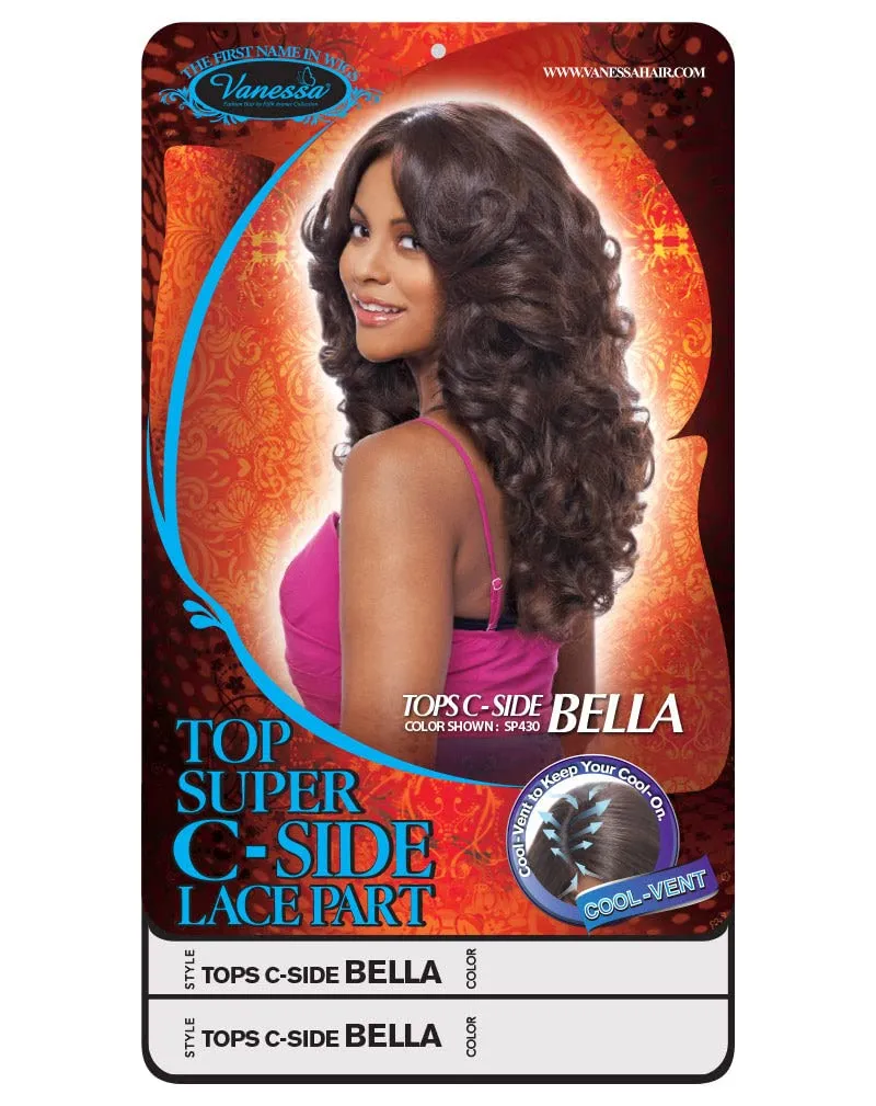 TOPS C-SIDE BELLA (1 Jet Black) - Vanessa C-Side Part Lace Front Synthetic Wig