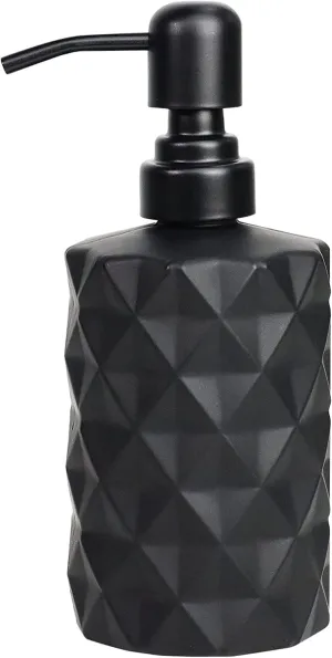 Topsky Glass Soap Dispenser with Plastic Pump, Liquid Hand Soap Dispenser, Rustproof Pump for Kitchen & Bathroom, Great for Lotions, Essential Oil, Liquid Soaps (Black-1)
