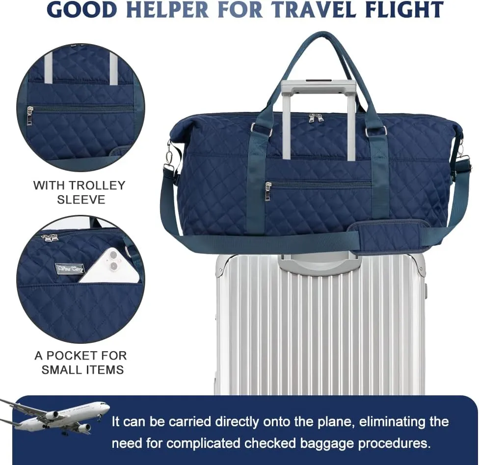 Travel Duffel Bag for Women, Large Overnight Bag with Adjustable Strap, Weekender Bag with Wet Pocket, Carry On Tote Bag, Sports Tote Gym Bag, Hospital Bag for Labor and Delivery