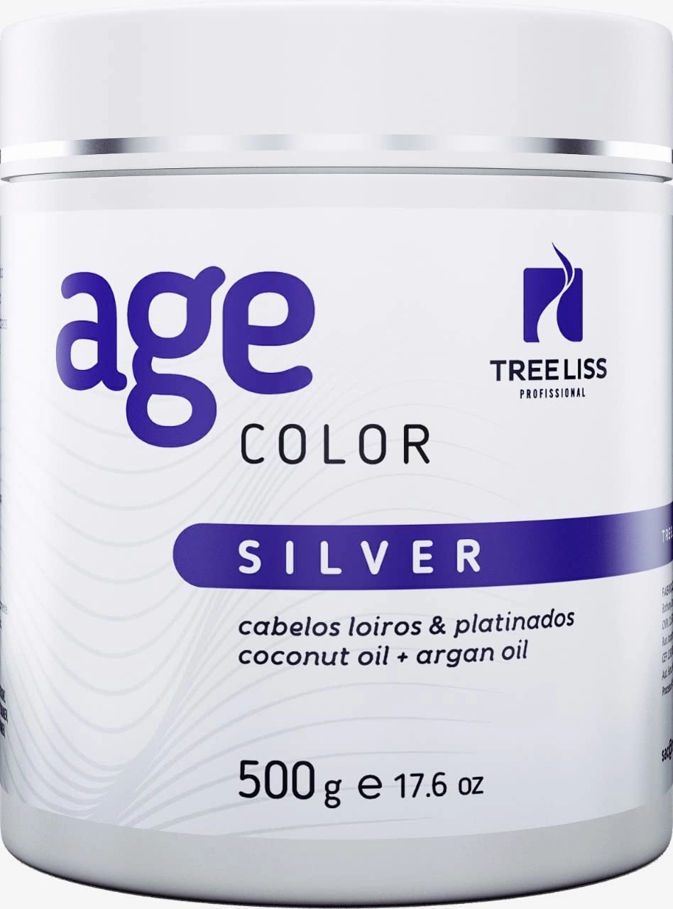 Tree Liss Matizador Silver Age Color 500g Platinum effect Tinting Hair Mask Toner remove yellow tones