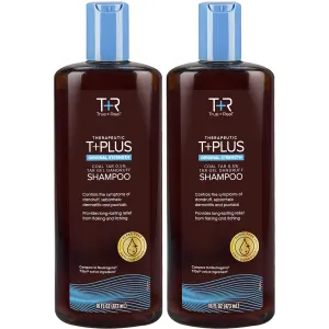 True Real Coal Tar Therapeutic Plus Tar Gel Anti-Dandruff Shampoo Original Strength 0.5% Coal Tar, 16 Fl Oz, Pack of 2