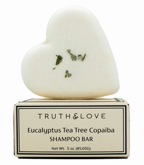 Truth & Love Beauty Eucalyptus Tea Tree Copaiba Shampoo Bar for Dry, Flaky Hair and Scalp - Sustainable, Plastic Free, Eco-Friendly, Cruelty Free, Organic Natural Ingredients, Zero Waste. 3oz