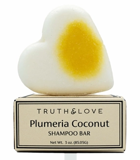 Truth & Love Beauty Plumeria Coconut Shampoo Bar for Dry, Frizzy Hair - Sustainable, Plastic Free, Eco-Friendly, Cruelty Free, Organic Natural Ingredients, Zero Waste. 3oz