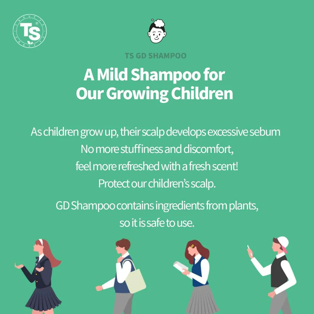TS GD Shampoo for Dandruff & Itchy Scalp (14.1 Oz) For Youth & Teens | Treatment for Adolescents | Allergen free | Silicone,SLS,SLES Free (GD Shampoo, 14.1 Oz)