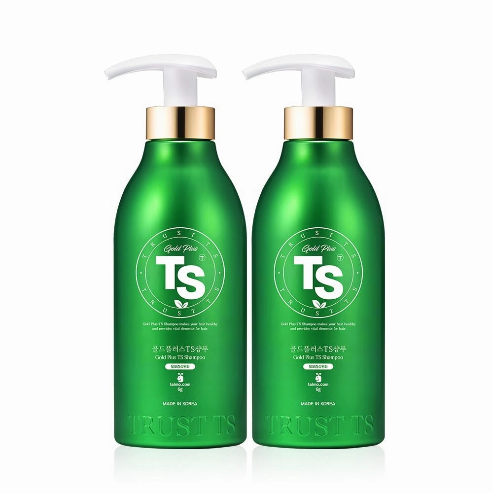 TS Gold Plus Shampoo (2EA Set) | Hair Loss Shampoo with Biotin, Gold Extract & Niacinamide | Scalp Circulation & Volume Care | Sulfate-Free Korean Hair Care for Thinning Hair (17.6 Fl Oz / 500mL)
