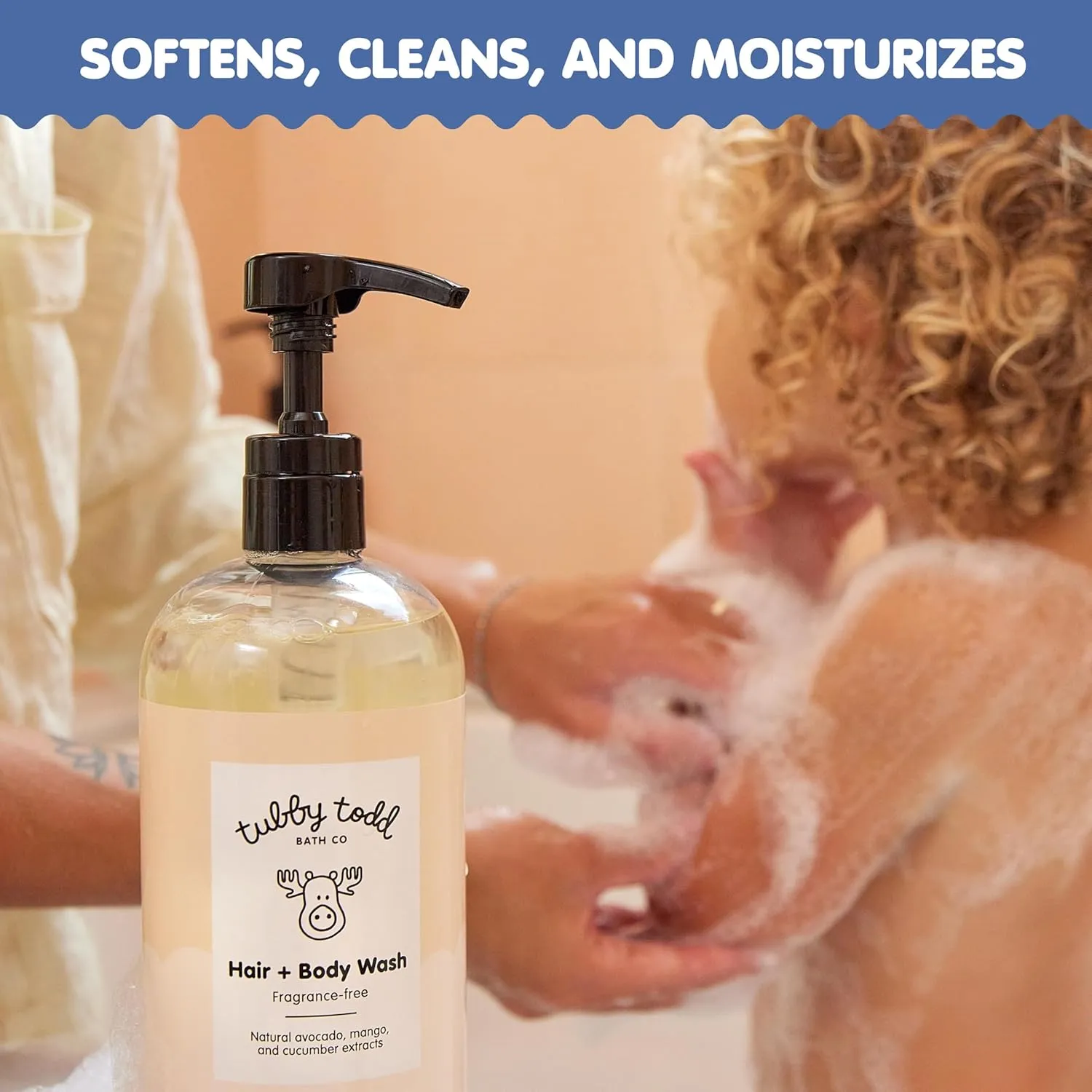 TUBBY TODD Hair   Body Wash - Baby Shampoo and Body Wash - Gentle, Natural Baby Was for Newborns, Babies, and Toddlers - Non-Toxic and Hypoallergenic - Lavender Rosemary, 2 Pack, 8.5oz & 25oz