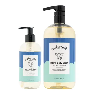 TUBBY TODD Hair   Body Wash - Baby Shampoo and Body Wash - Gentle, Natural Baby Was for Newborns, Babies, and Toddlers - Non-Toxic and Hypoallergenic - Lavender Rosemary, 2 Pack, 8.5oz & 25oz