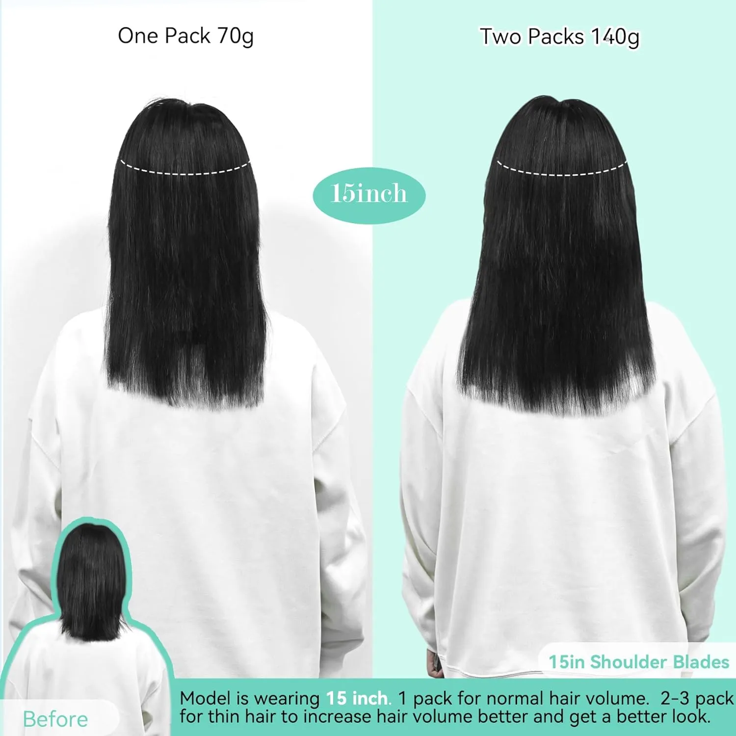 Ukira Blonde Hair Extensions Clip in Real Human Hair - 15 Inch 70g 7pcs Light Highlighted Bleach Blonde, Natural Straight Seamless Clip-ins