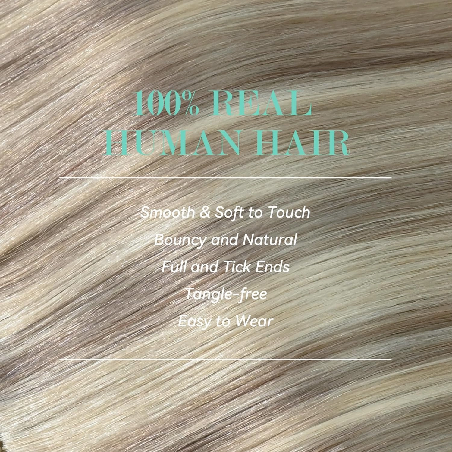 Ukira Ash Blonde Hair Extensions Real Human Hair, 18 Inch 70g 7pcs 18/613 Mixed Bleach Blonde Clip in Hair Extensions Human Hair, Soft Natural Straight Remy Human Hair Clip in Extensions for Women