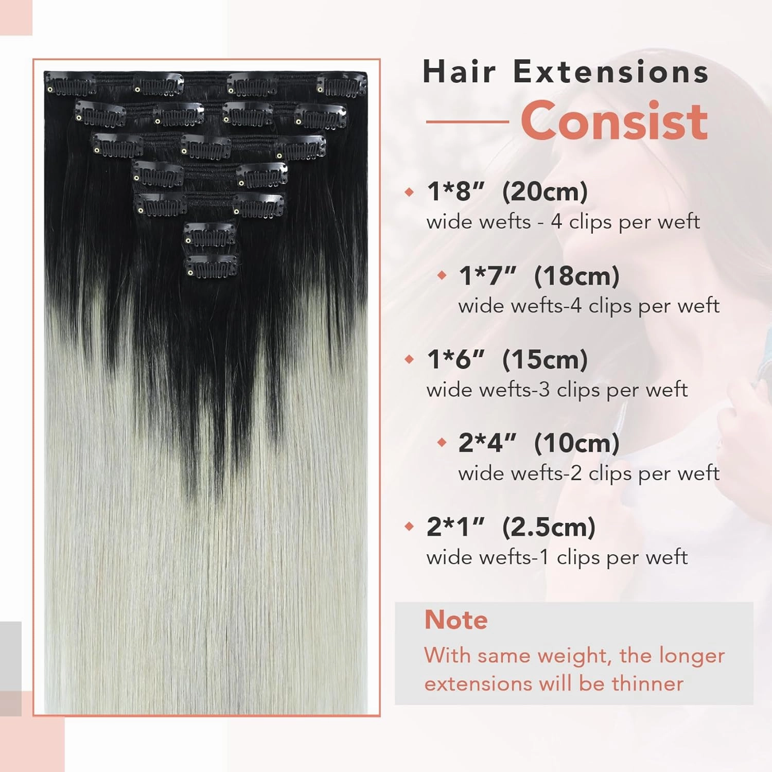 Ukira Black Silver Hair Extensions for Women Real Human Hair, 16 Inch 120g 7pcs Natural Black Fading to Grey Human Hair Clip in Extensions, Silky Natural Straight Remy Human Hair Clip ins