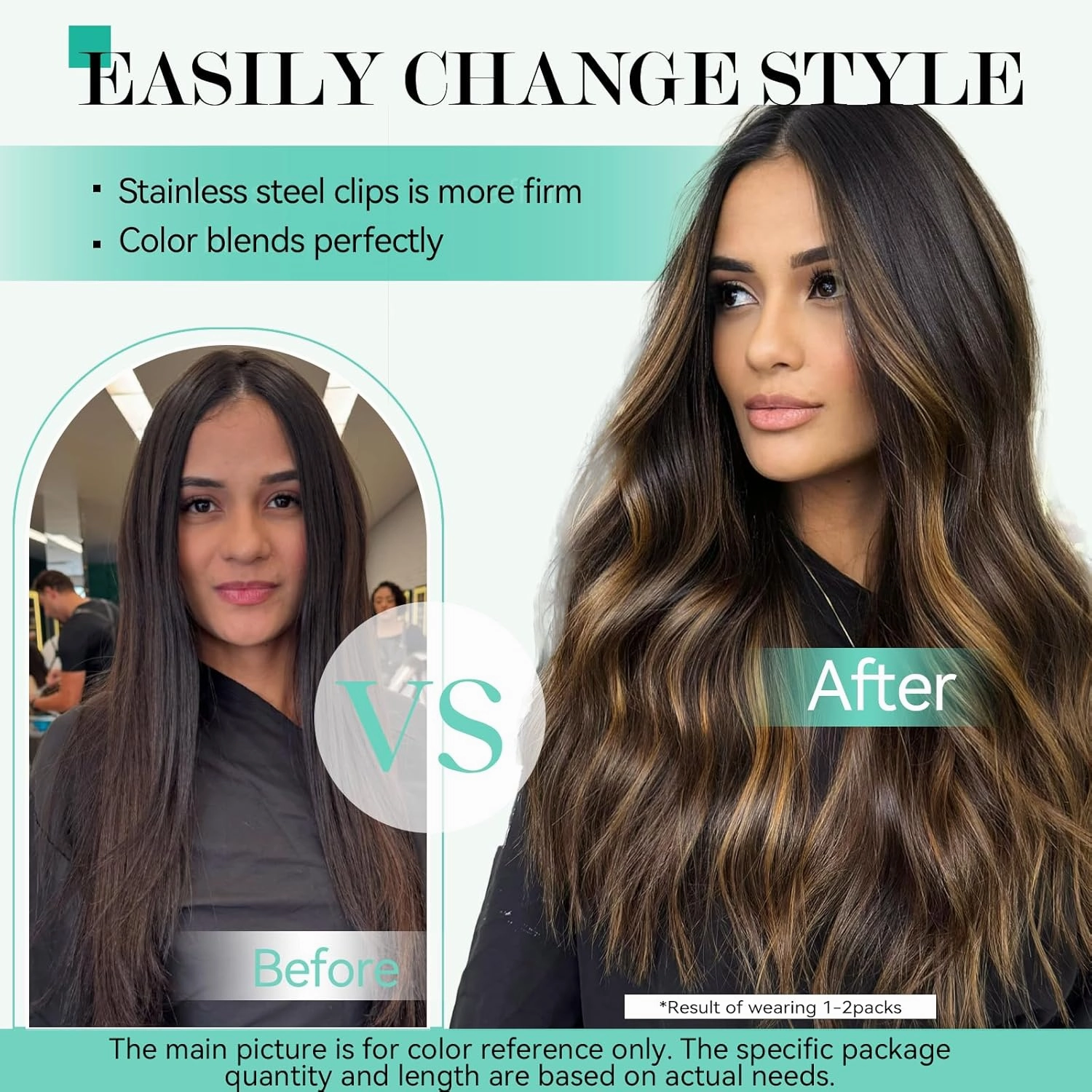 Ukira Brown Balayage Hair Extensions Real Human Hair, 18 Inch 70g 7pcs 2/6/2 Dark Brown to Chestnut Brown Ombre Clip in Hair Extensions, Natural Straight Remy Human Hair Clip in Extensions