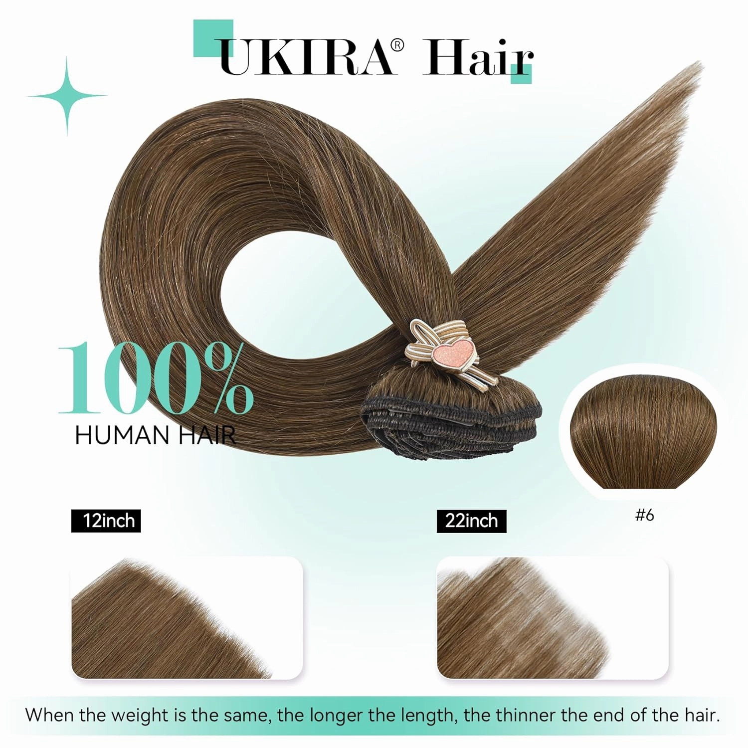 Ukira Brown Hair Extensions Real Human Hair, 18 Inch 70g 7pcs Light Brown Human Hair Extensions Clip ins for Women, Soft Natural Straight Remy Human Hair Clip in Extensions
