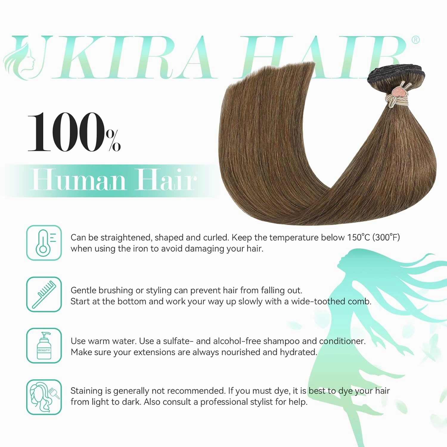 Ukira Brown Hair Extensions Real Human Hair, 18 Inch 70g 7pcs Light Brown Human Hair Extensions Clip ins for Women, Soft Natural Straight Remy Human Hair Clip in Extensions