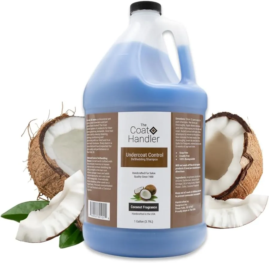 Undercoat Control deShedding Dog Shampoo, 1 Gallon - Combats and Reduces Shedding, Undercoat Removal, Omega 3 & 6 Rich, Vitamin E Strengthens The Hair Follicle, Natural