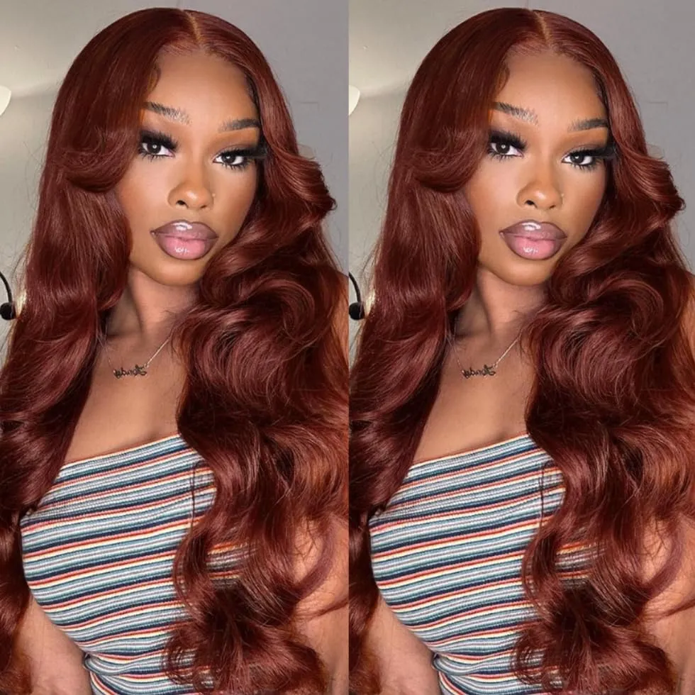 UNICE Reddish Brown Body Wave Human Hair Weave 1 Bundle 26 inch Brazilian Remy Human Hair Sew In Extensions 33b Color Soft and Keep Waves after Multiple Washes