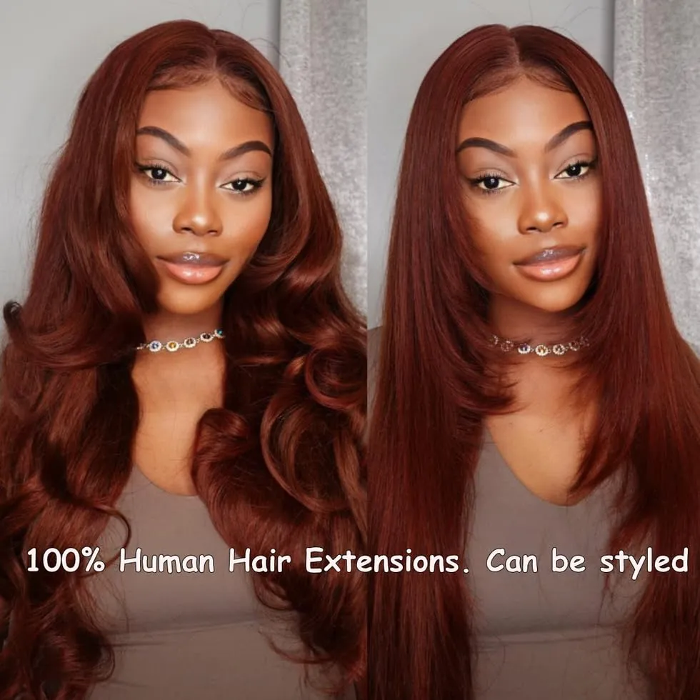 UNICE Reddish Brown Body Wave Human Hair Weave 1 Bundle 26 inch Brazilian Remy Human Hair Sew In Extensions 33b Color Soft and Keep Waves after Multiple Washes