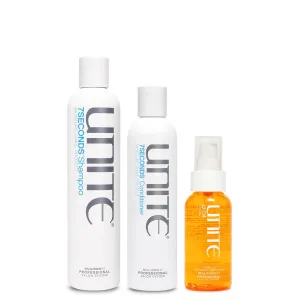 UNITE Hair – 7SECONDS Shampoo, Conditioner & U Oil – Hydrate, Repair, Shine, Protect, 10oz, 8oz, 4oz
