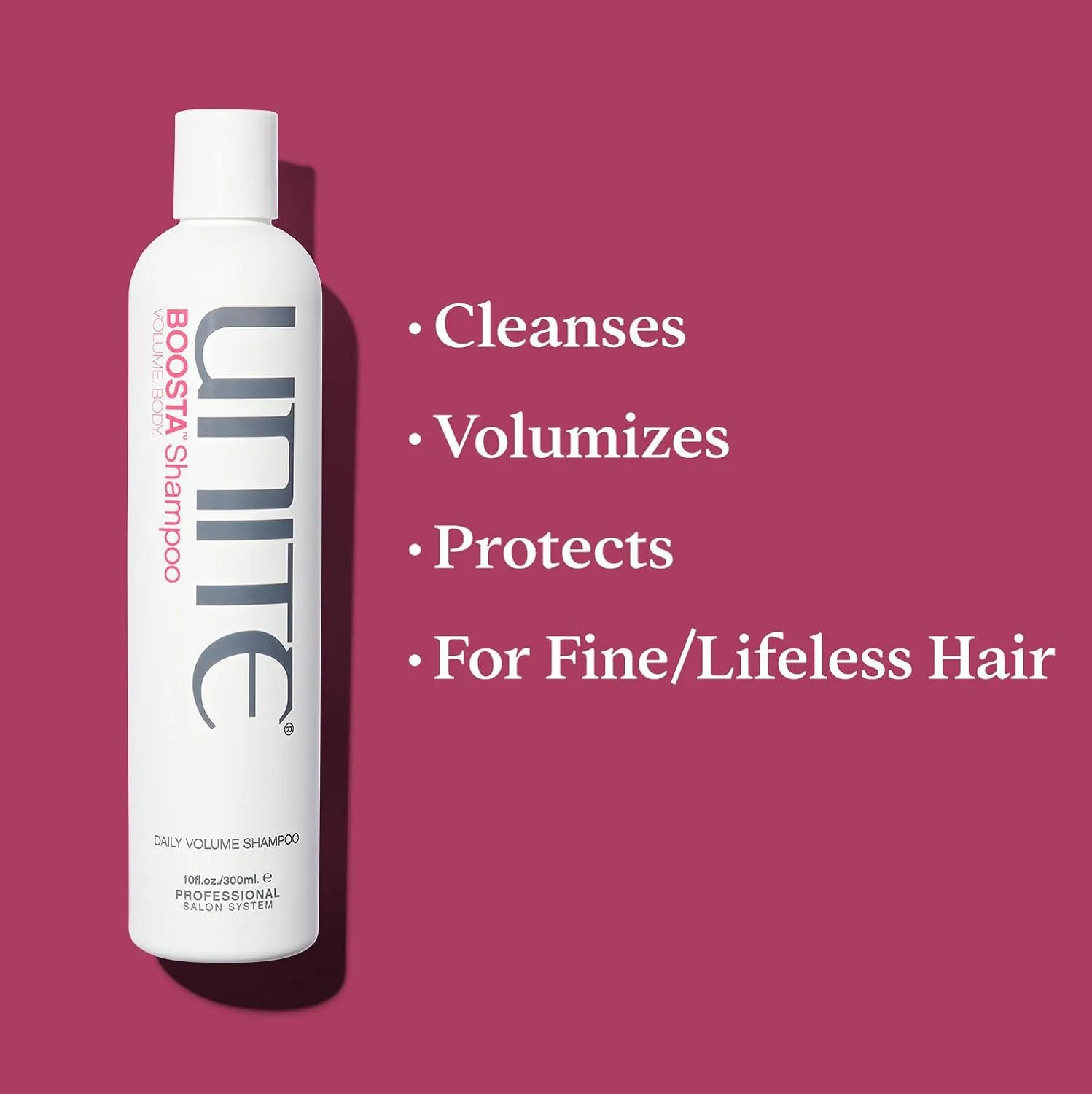 UNITE Hair – BOOSTA Shampoo – Volumizing – Body – Cleanses, Removes Build-Up, For Fine Hair, 10oz