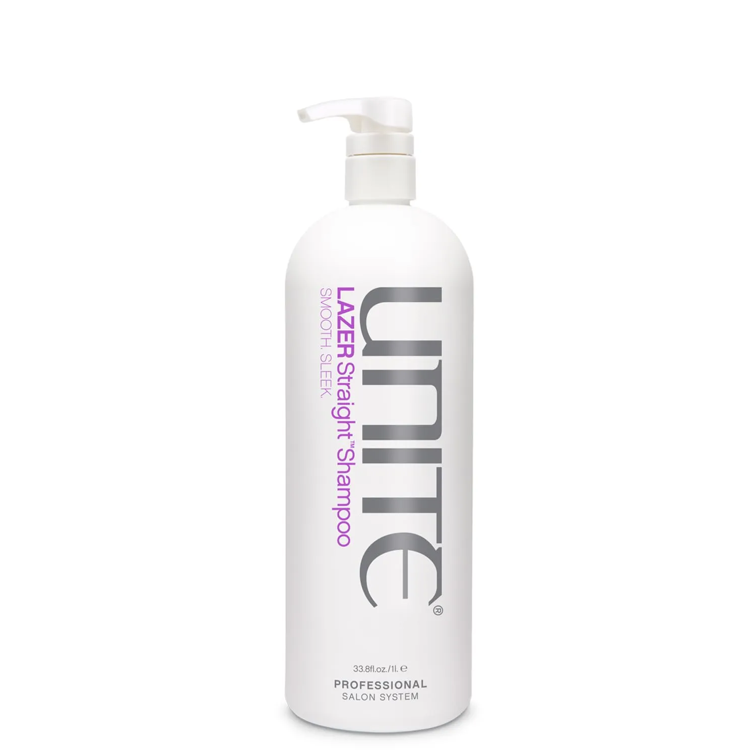 UNITE Hair – LAZER Straight Shampoo – Smoothing – Cleanses, Softens, Shine, Tames Frizz/Curls, 1L