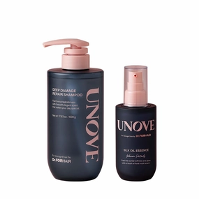 UNOVE Deep Damage Repair Shampoo & Silk Oil Essence Hair Serum for Hair Damage Care Special Set | Nourishing for Dry, Frizzy & Damaged Hair