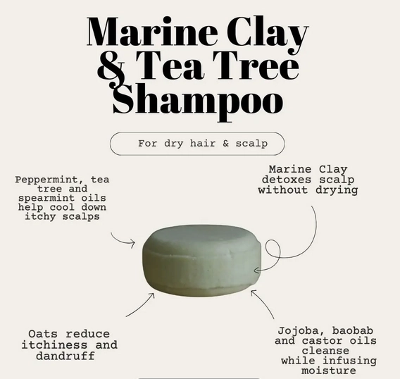 Unpackaged Marine Clay Shampoo Bar Zero Waste (Dry Hair)