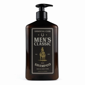 Unsocial Club Men's Shampoo | Hydrating and Cleansing Shampoo for All Hair Types | All Natural For Men | 16.9 oz