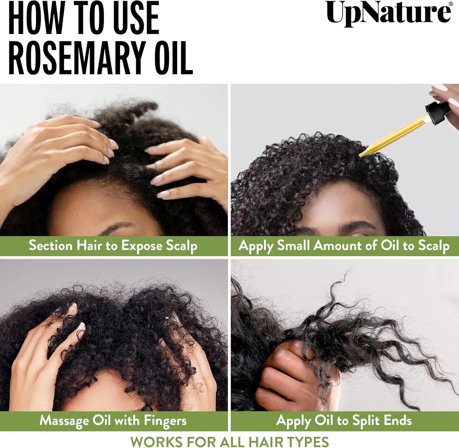 UpNature Organic Rosemary Oil - 100% Pure Rosemary for Hair, Scalp, Skin, 2oz