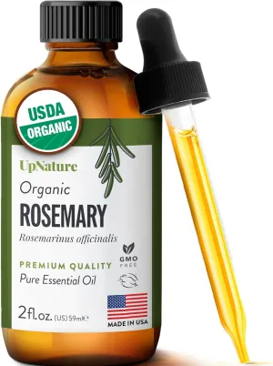 UpNature Organic Rosemary Oil - 100% Pure Rosemary for Hair, Scalp, Skin, 2oz