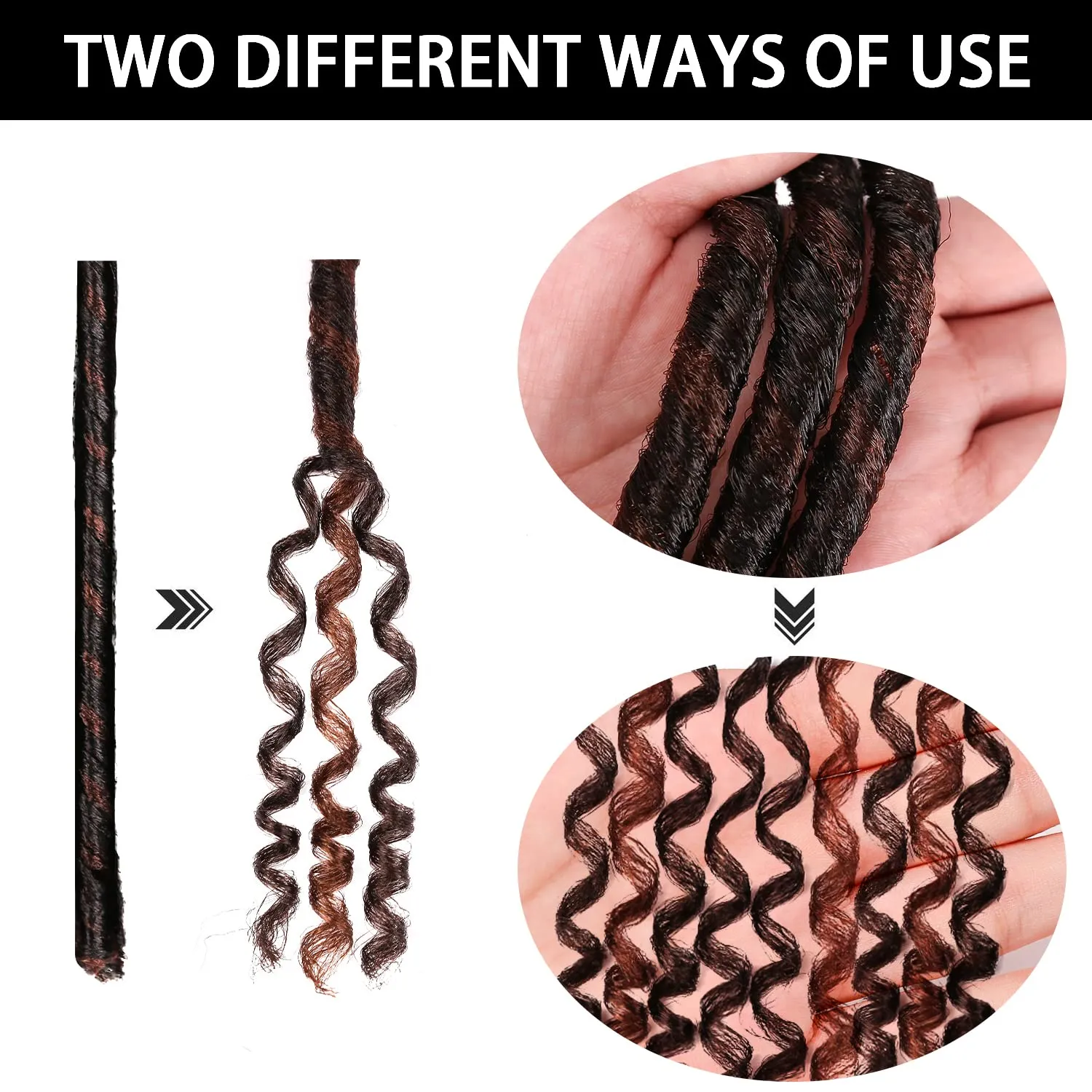 Urban Soft Dread Crochet Hair - 4 Packs Straight Faux Locs Crochet Braids 2 STYLE in ONE (#4-30)