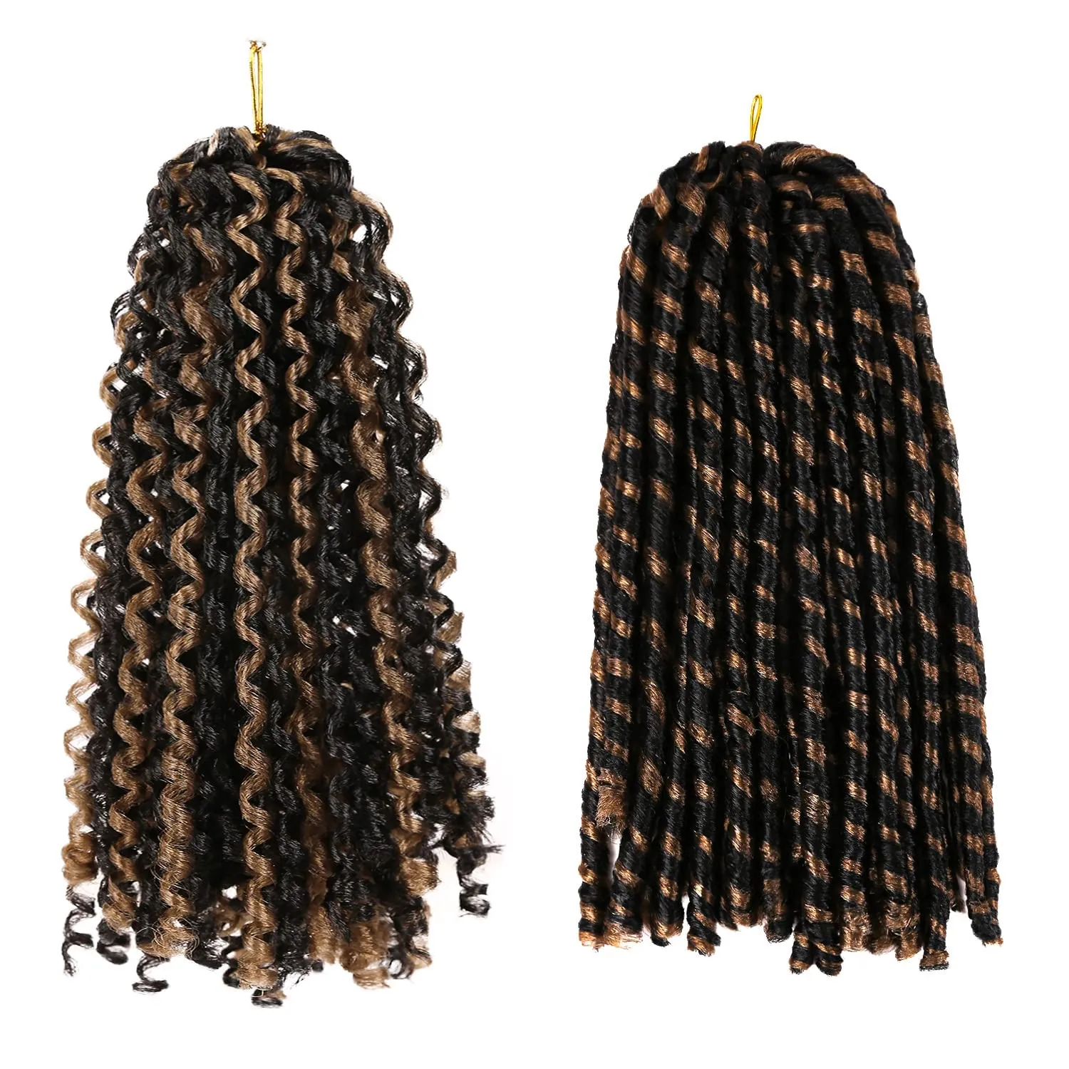 Urban Soft Dread Crochet Hair - 4 Packs Straight Faux Locs Dreadlocks Braids 2 Style in One (4 Packs, #1B-27)