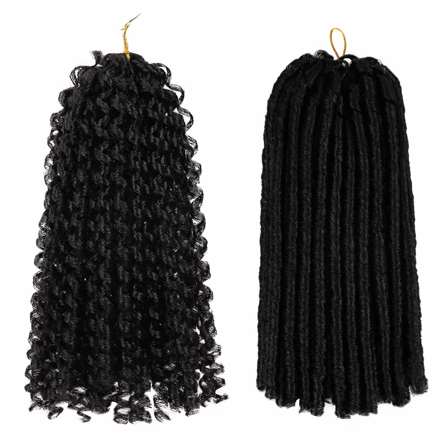 Urban Soft Dread Crochet Hair - 4 Packs Straight Faux Locs Crochet Braids 2 STYLE in ONE (#1B)
