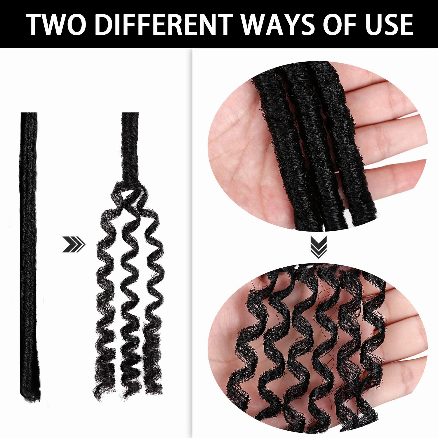 Urban Soft Dread Crochet Hair - 4 Packs Straight Faux Locs Crochet Braids 2 STYLE in ONE (#1B)