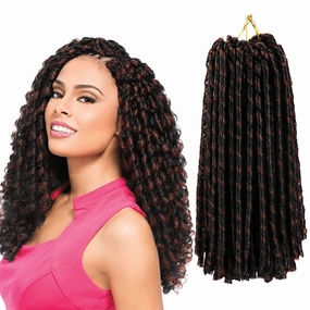 Urban Soft Dread Crochet Hair - 4 Packs Straight Faux Locs Dreadlocks Braids 2 Style in One (4 Packs, #1B-30)