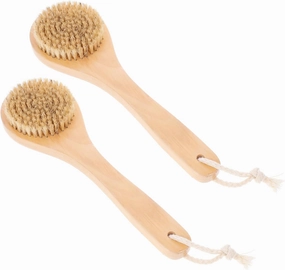 Vaguelly Shower Body Scrubber 1 Bath Massage Brush Boar Bristle for Body Cleansing and Exfoliating