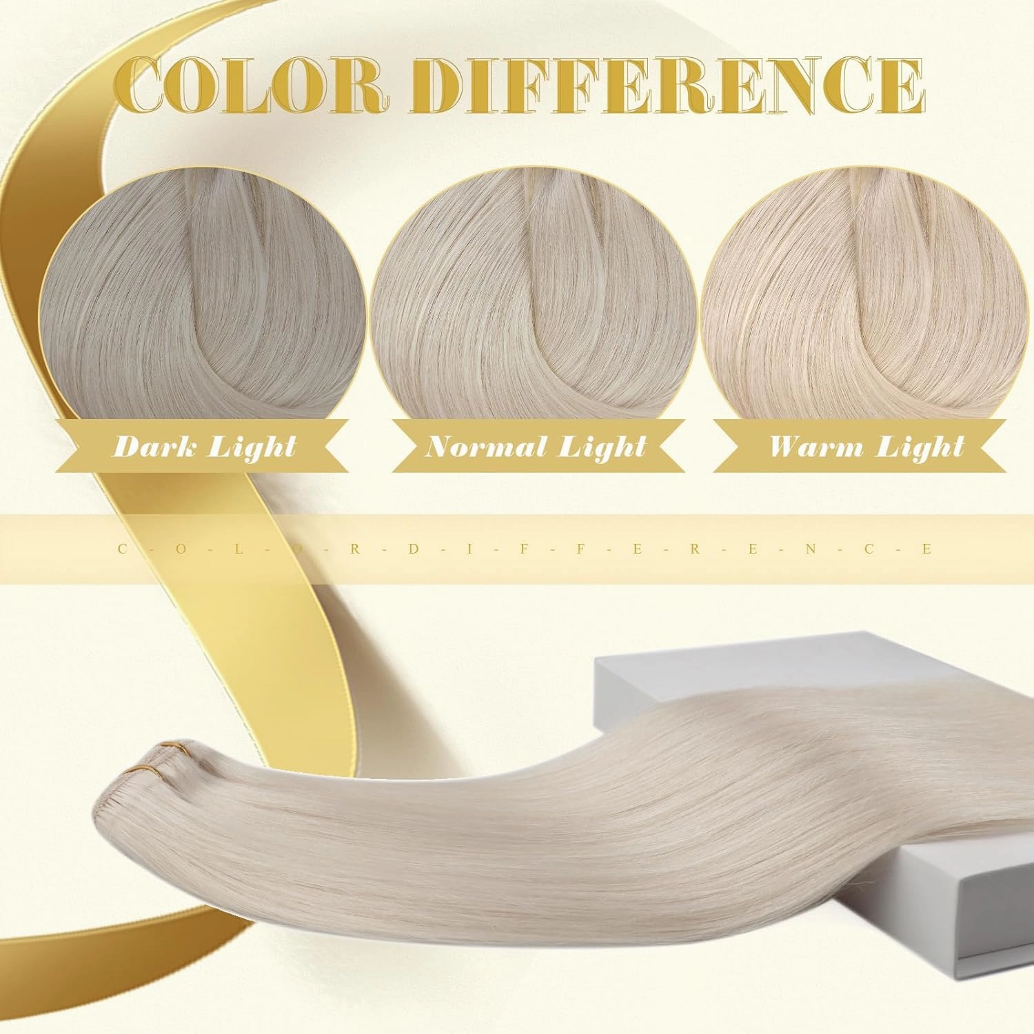 Ve Sunny Clip in Hair Extensions Human Hair Soft Clip in Extensions Platinum Blonde Clip in Hair Extensions Short Hair Blonde Clip in Human Hair Extensions White Color 5pcs 80g 12inch