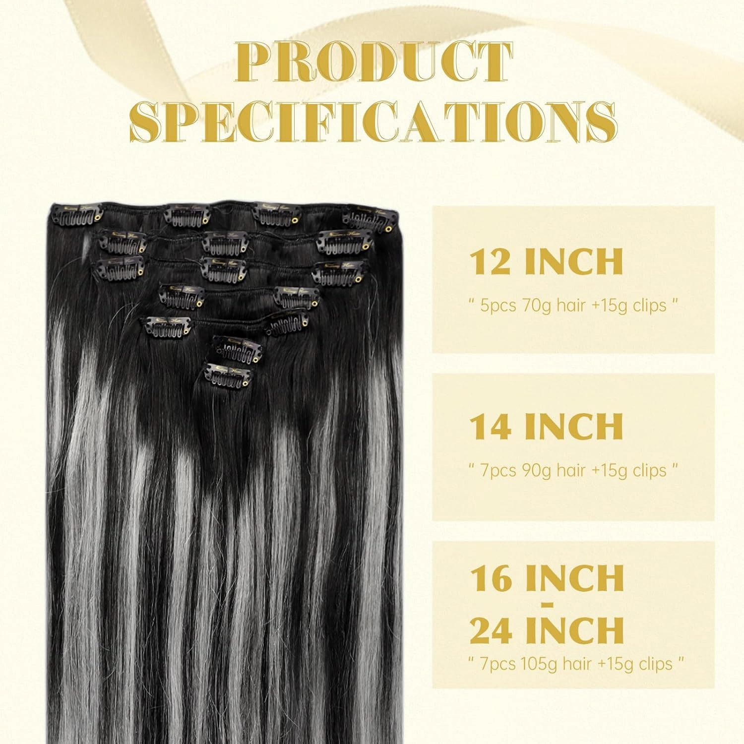 Ve Sunny Clip in Hair Extensions Real Human Hair Ombre Hair Clip in Extensions Ombre Black Roots to Grey Balayage Human Hair Extensions Clip ins Short Straight Remy Hair 80g 5pcs 12inch