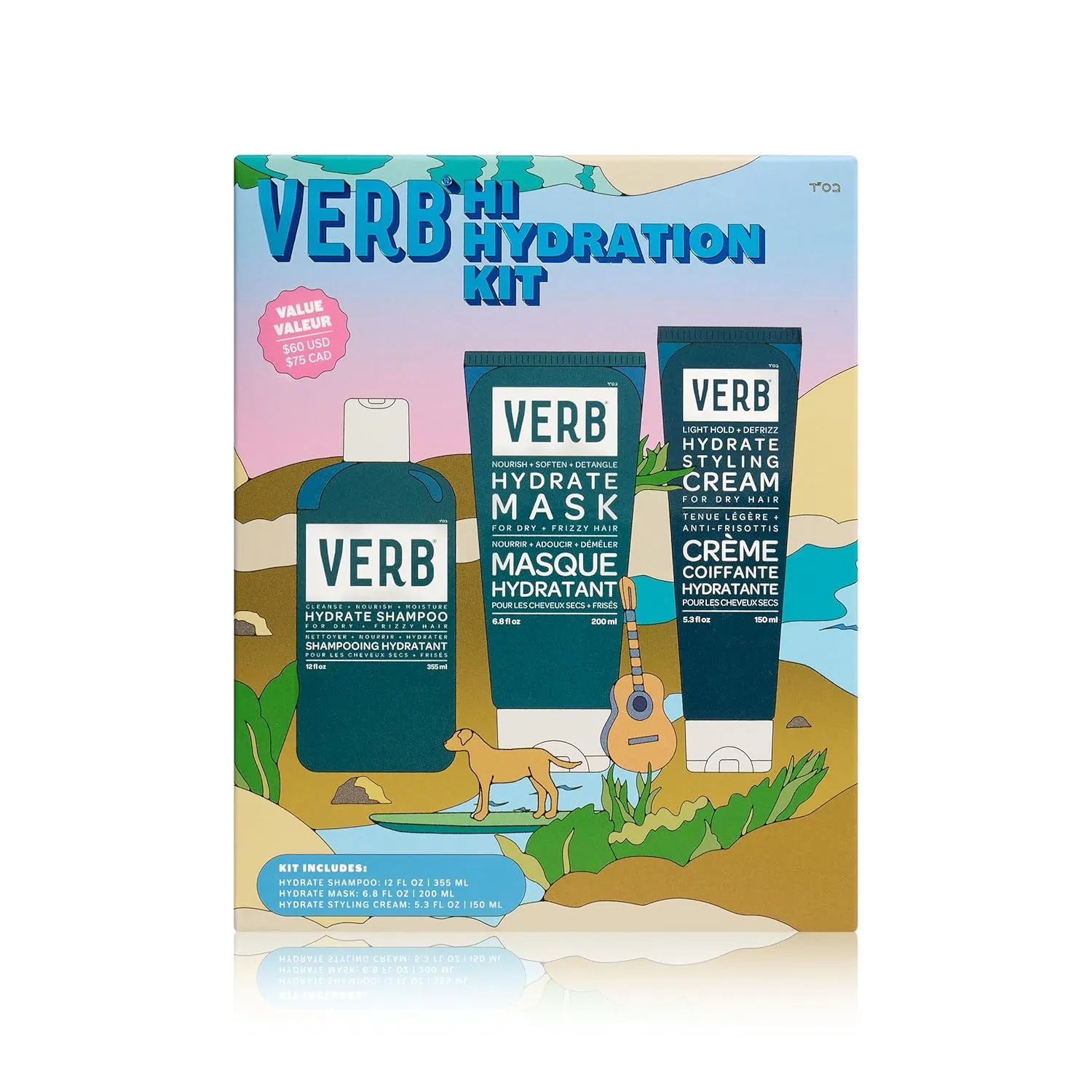 VERB Hydrate Shampoo   Conditioner Duo - Cleanses   Nourishes Dry   Frizzy Hair to Smooth   Reduce Frizz - Amber   Warm Jasmine Scent