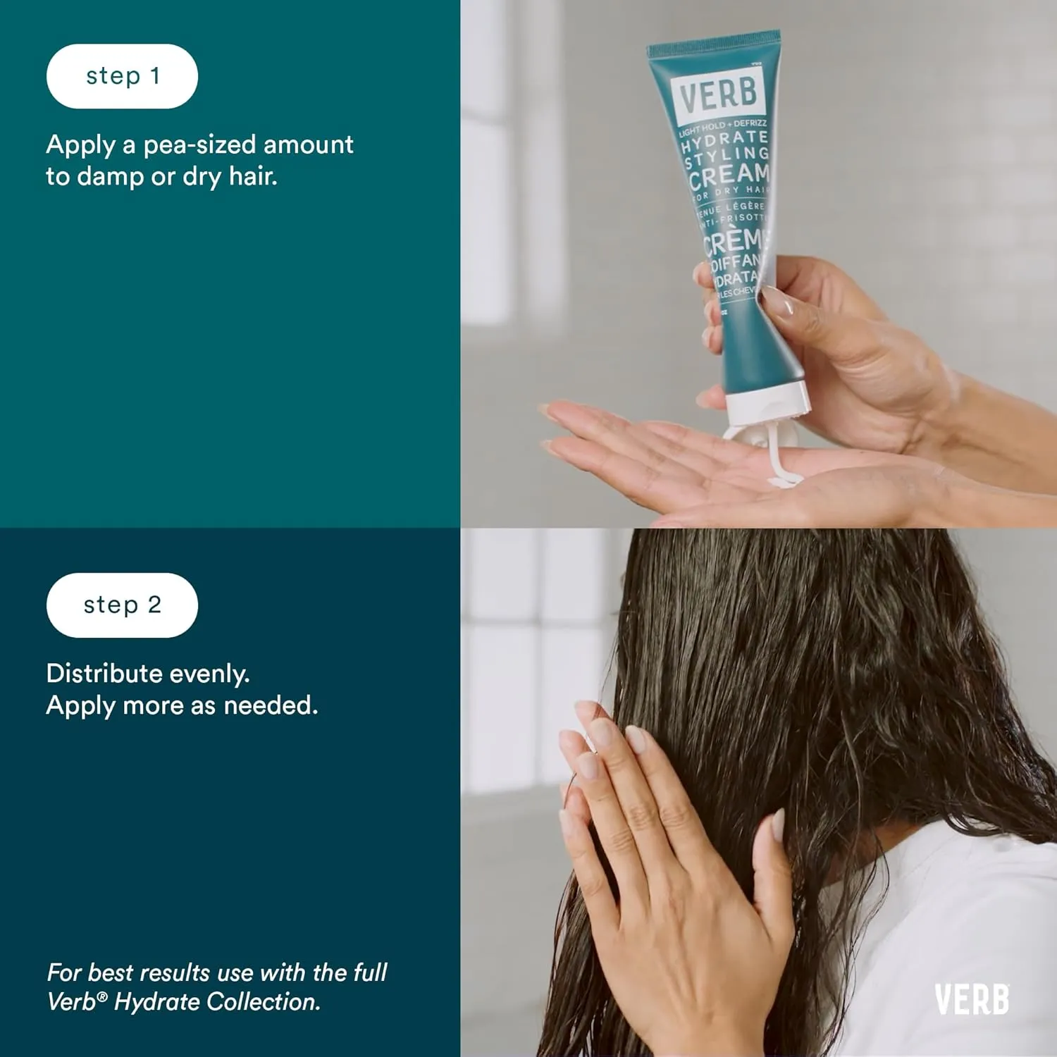VERB Hydrate Shampoo   Conditioner Duo - Cleanses   Nourishes Dry   Frizzy Hair to Smooth   Reduce Frizz - Amber   Warm Jasmine Scent