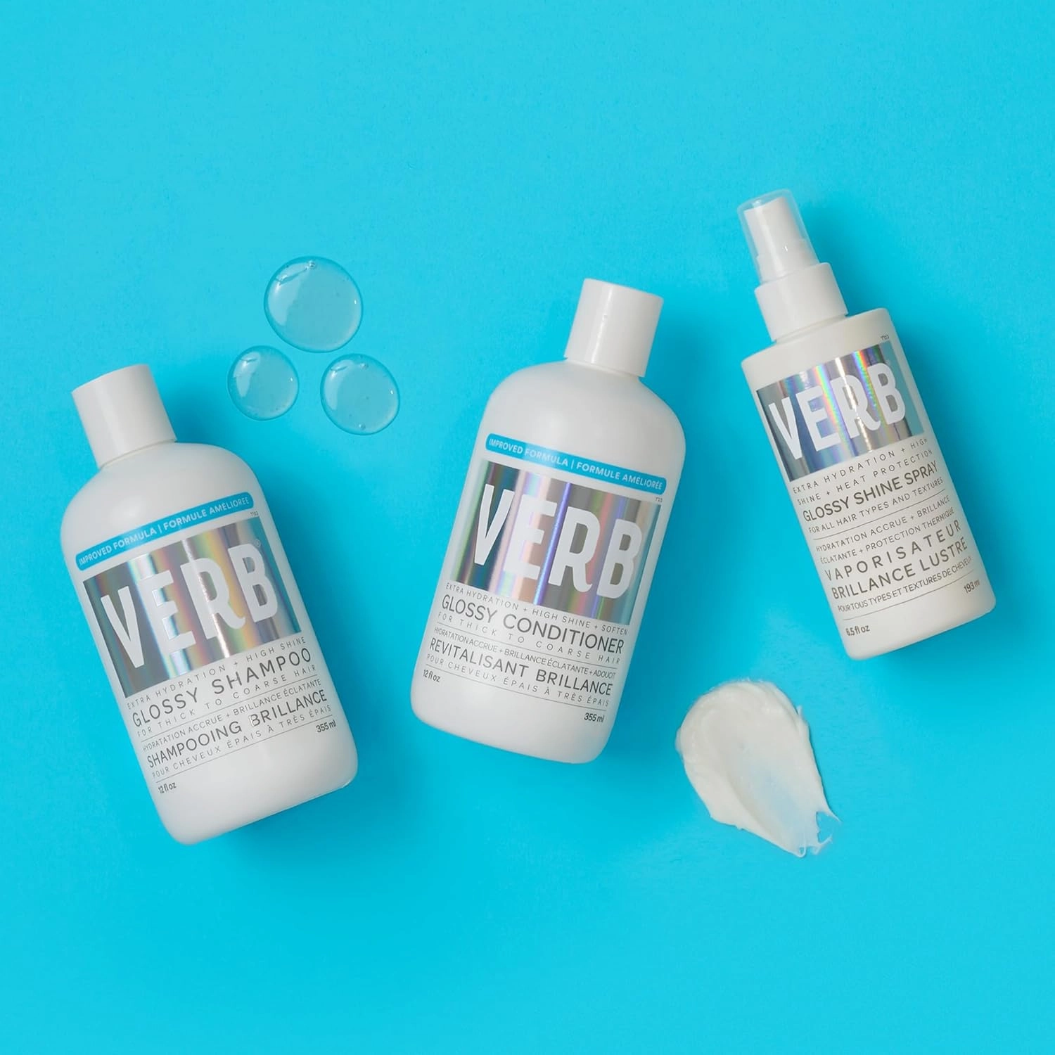 VERB Glossy Shampoo – Adds Moisture   High Shine for Thick to Coarse Hair – Sulfate, Paraben and Gluten Free