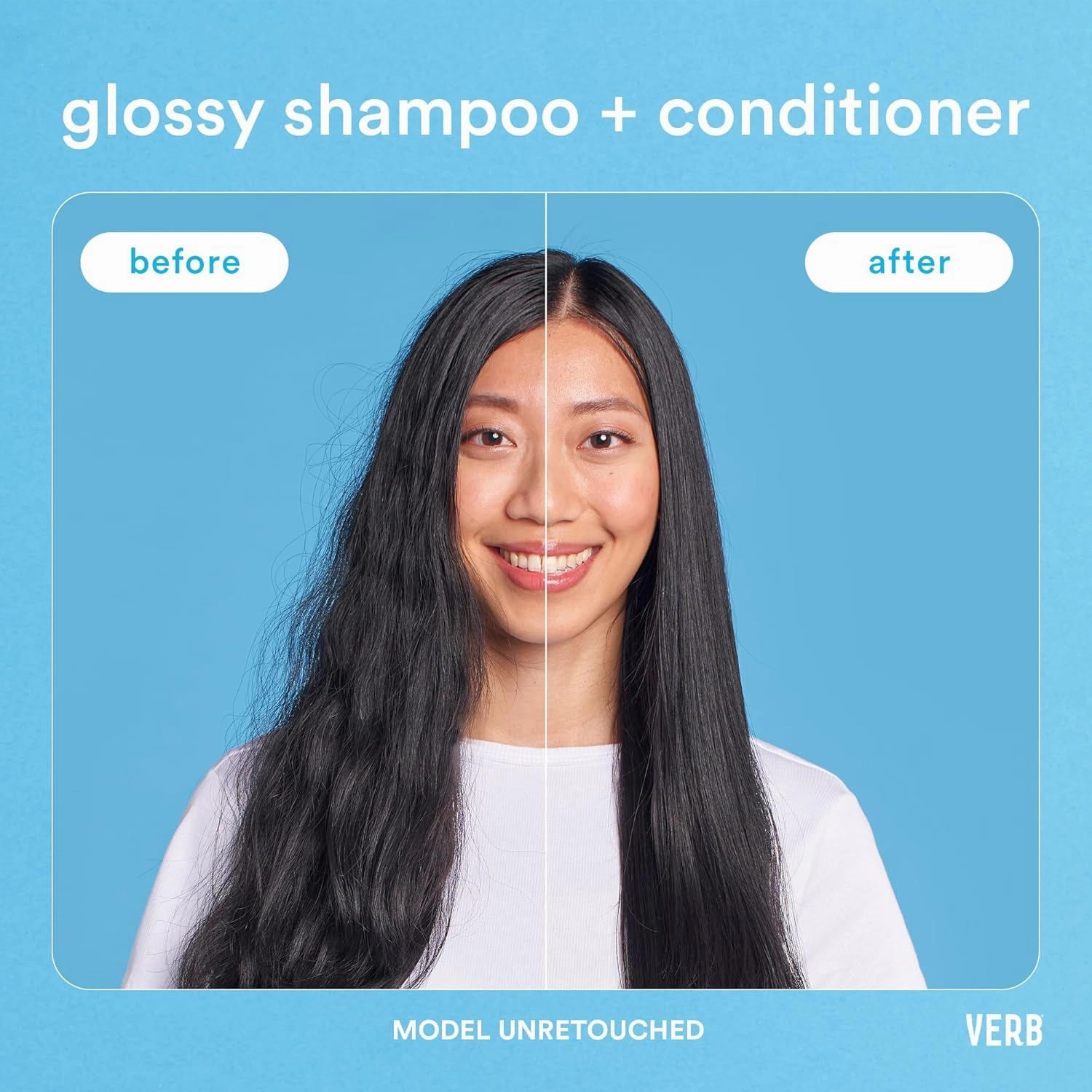 VERB Glossy Shampoo – Adds Moisture   High Shine for Thick to Coarse Hair – Sulfate, Paraben and Gluten Free