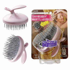 Vess Shampoo Brush with Soft Bristles for Hair Growth and Hair Care, Shower Hair Brush, Men Women Kids, Made in Japan (Pink)
